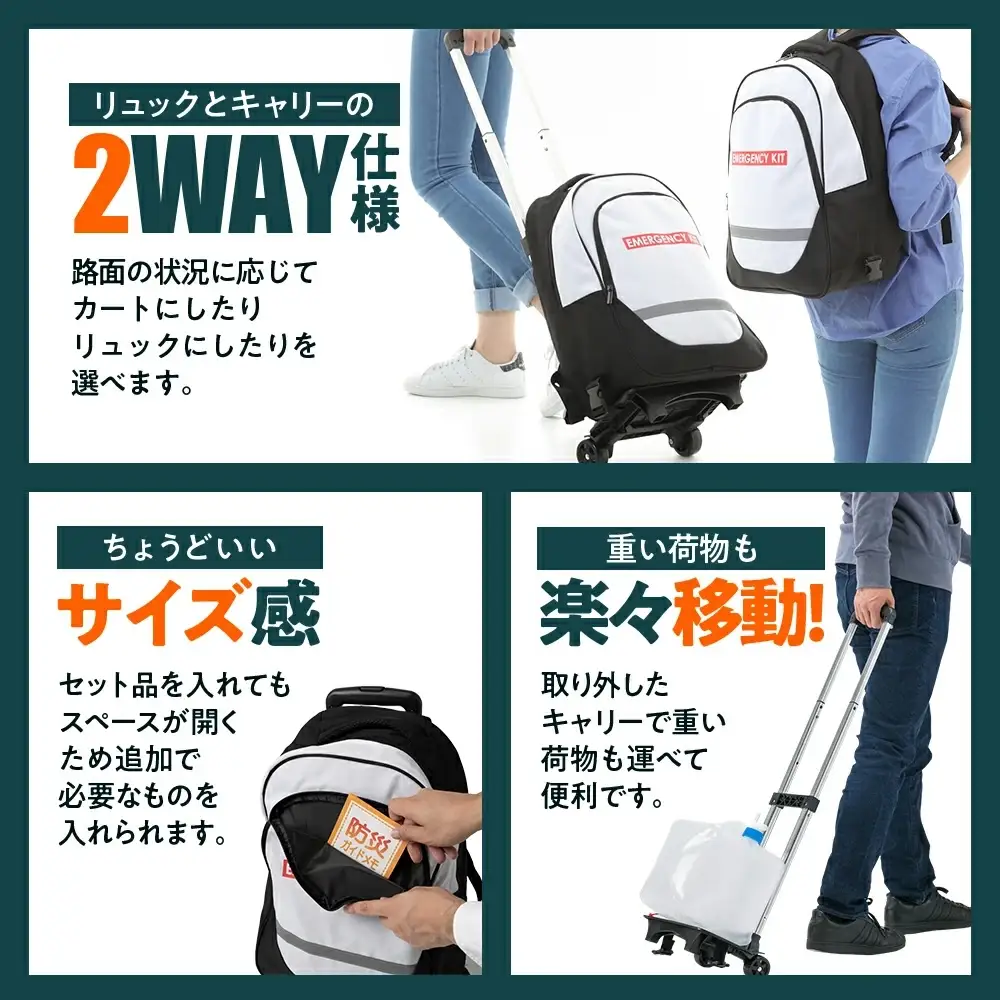 【認定防災士厳選】＼総販売数51万セット突破！／防災 24点セット 防災グッズ 防災キャリー 小浜市 / 岸田産業 [BFDJ002-1]