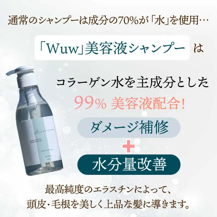 美容液シャンプー＆トリートメント「Wuw」フルーツフローラルの香り 400mlセット 桂川町/株式会社studio.FELIZ [ADBU013] トリートメント ダメージケア ヘアケア シャンプー セット