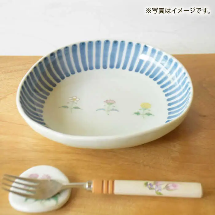 【波佐見焼】十草 三つ花 盛鉢【藍水】[GB54]