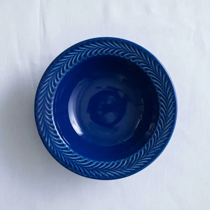 【波佐見焼】ローズマリー リムボウルM ネイビー 2枚セット 食器 皿【翔芳窯】[FE332]
