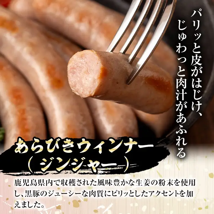 【A03009】南州農場 黒豚 生ハム ソーセージ 詰合せ あらびきウィンナー (ほうれん草 100g×2 ジンジャー 100g×2)・コッパ40g×1 ソーセージ 生ハム ギフト 【南州農場(株)高山ミートセンター】