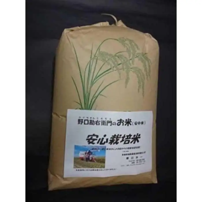 【8年産】野口勘右衛門のお米「安心栽培米（コシヒカリ）」玄米20kg(10kg×2)