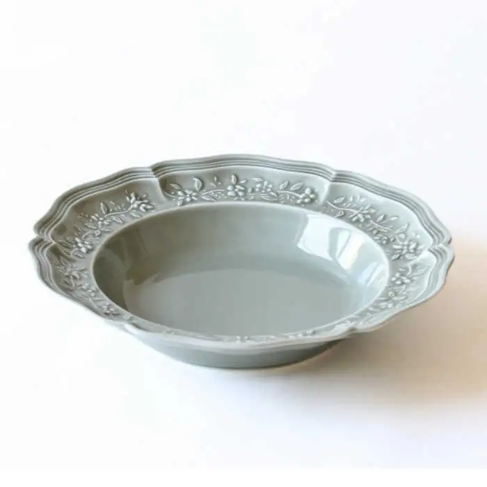 【波佐見焼】ombre de fleur ブーケボウル ロイヤルグレー 2枚セット 食器 皿【翔芳窯】[FE360]