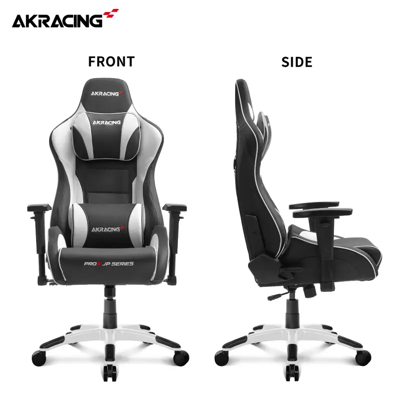 AKRacing Pro-X Gaming Chair (White) JP エーケーレーシング ゲーミングチェア（ヘッドレスト・ランバーサポート付き）