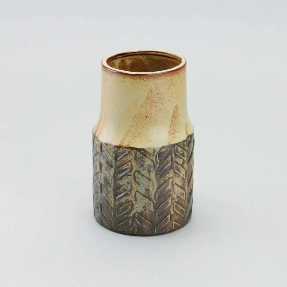 【瀬戸焼】花器 窯垣の小径シリーズ ツールスタンド ヘリンボーン【かしわ窯】一輪挿し 花瓶 花器 インテリア [BBAJ012]
