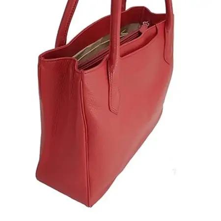 【濱野皮革工藝のトートバッグ】シュリンク　スクエアトート(レッド)_装飾品・工芸品 トートバッグ・ショルダーバッグ 鞄・バッグ かばん カバン_【1103192】