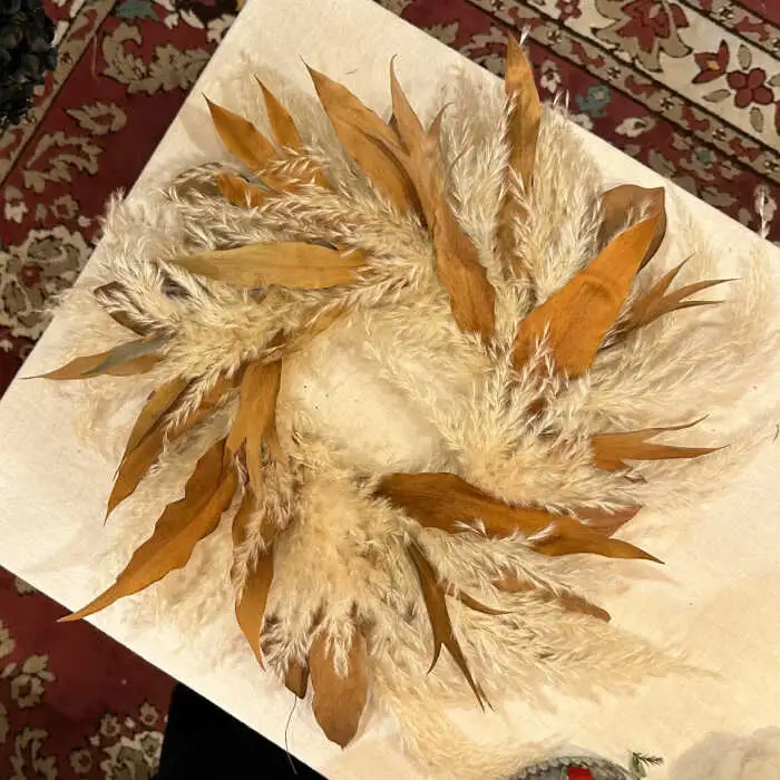 リース wreath - white×brown - 大きめサイズ / ドライフラワー スワッグ リース フラワー 花 スワッグ インテリア / 南島原市 / Atelier.Sh.[SFQ003]