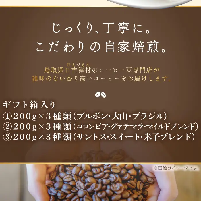 【3回定期便】【コーヒー豆】自家焙煎コーヒー　ギフト箱入り　600g×3回