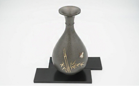 【高岡銅器】花瓶　竹に雀 花器 インテリア 伝統工芸品 職人 手作り 富山県 高岡 FAD-2169