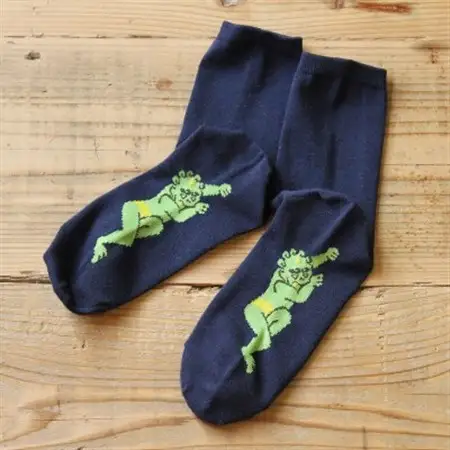 仏下-ぶつした-邪鬼ソックスMサイズ・ネイビー_装飾品・工芸品  洋服 _【1300214】