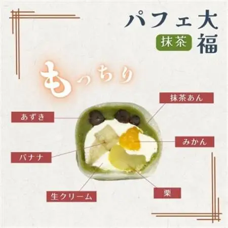 抹茶パフェ大福 6個【配送不可地域：離島】【1574016】