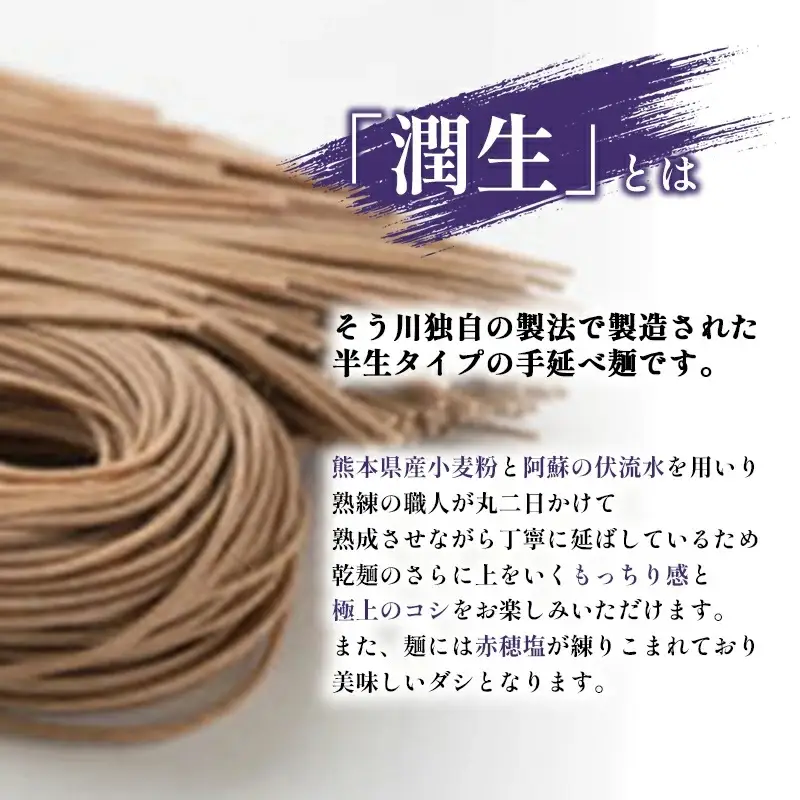 潤生そば８食入り - 8食 800g 蕎麦 ソバ 乾麺 そば つゆ付 つるつる もちもち 麺 夏 ざるそば 冬 温そば 一年中 楽しめる 人気 おすすめ 熊本県 甲佐町 肥後そう川
