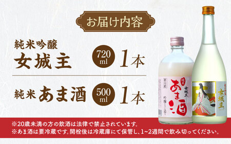 日本酒 女城主 純米吟醸とあま酒セット / 恵那市 / 岩村醸造 [AUAK004] 日本酒