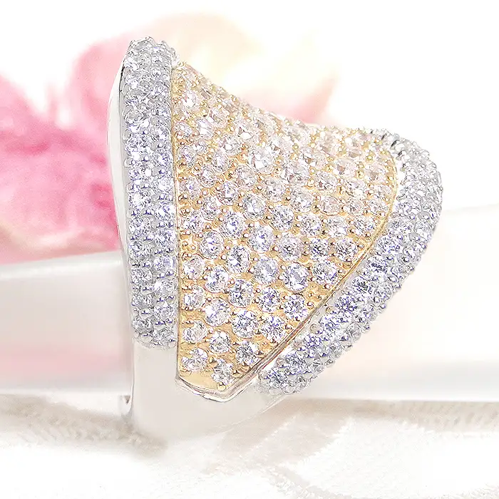 指輪 プラチナ PT900 K18YG イエローゴールド コンビ ダイヤモンド 2.5ct リング レディース パヴェ 幅広 逆甲丸 ボリューム【f272-ptyg】 ALPAZ093 | ダイヤパヴェ ダイヤモンドパヴェ ボリュームリング 上品リング 高級感リング ダイヤモンドリング イエローゴールドパヴェ |