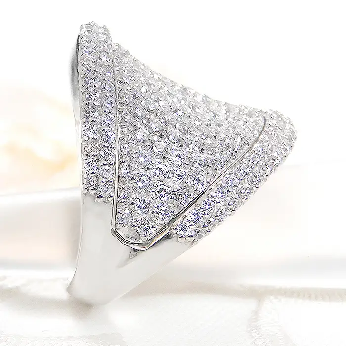 指輪 プラチナ PT900 ダイヤモンド 2.5ct リング レディース パヴェ 幅広 逆甲丸 ボリューム【f272-pt】 ALPAZ094 | ダイヤモンドパヴェ パヴェリング ボリュームパヴェ ダイヤパヴェ レディースパヴェ |