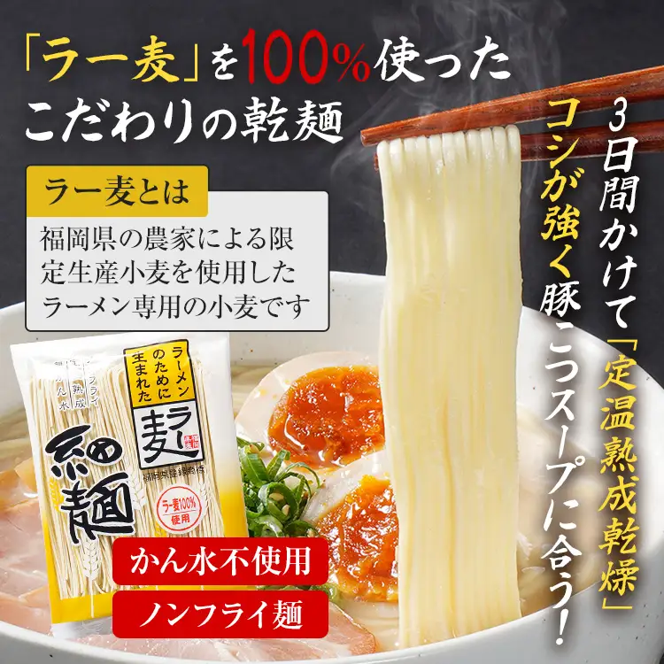とんこつラーメン 博多 お試し 2種×1食 食べ比べ  ラー麦 メール便 ポスト投函 豚骨