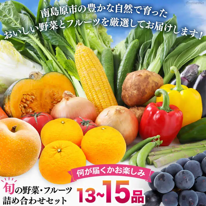 新鮮 「旬の野菜・フルーツ」 詰め合わせ セット（13品-15品）[SCB090] 野菜