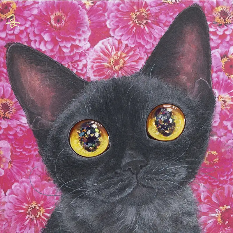 猫作家福嶋吾然有が描く、猫のセミオーダー絵画 S4号サイズ 猫