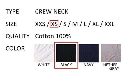 【XSサイズ】 EIJI T－SHIRT クルーネック ブラック _SM14-2