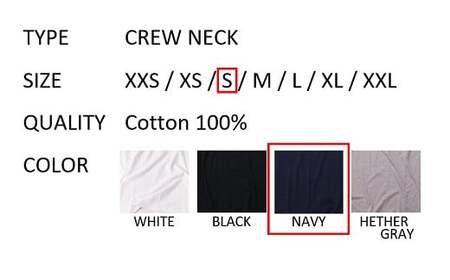 【Sサイズ】 EIJI T－SHIRT クルーネック ネイビー _SM15-3 