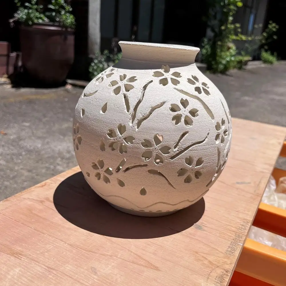 【限定一点物】ランプシェイド（桜）＜陶工房　游山＞