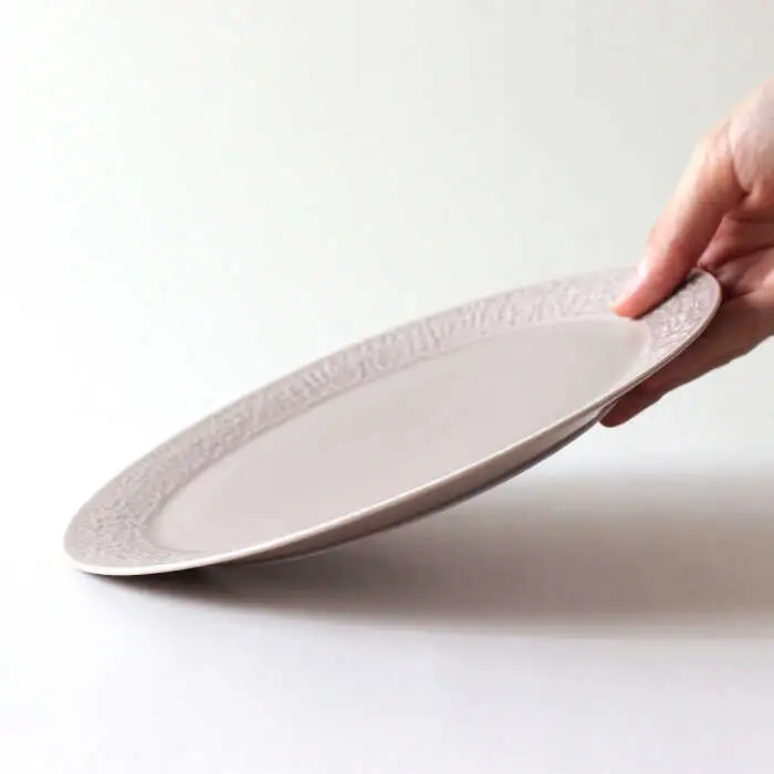 【波佐見焼】PATTERNED PLATE 21 greige 【BIRDS’ WORDS】[CF094]