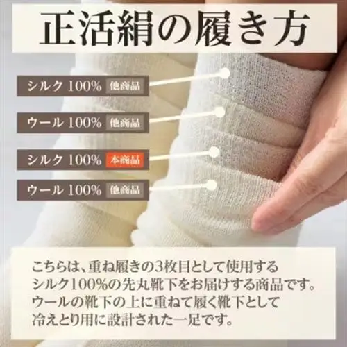 正活絹 冷えとり靴下 シルク先丸 4足セット(Mサイズ)_装飾品・工芸品  服飾小物 _【1584083】