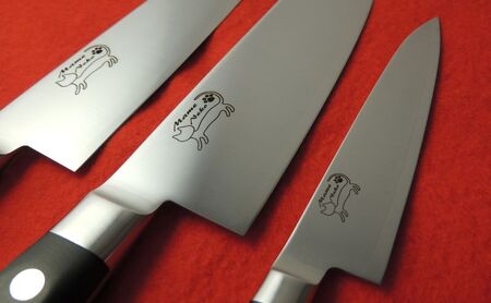 包丁セット 豆ねこ包丁牛刀三徳ペティステンレス 包丁セット【3本】