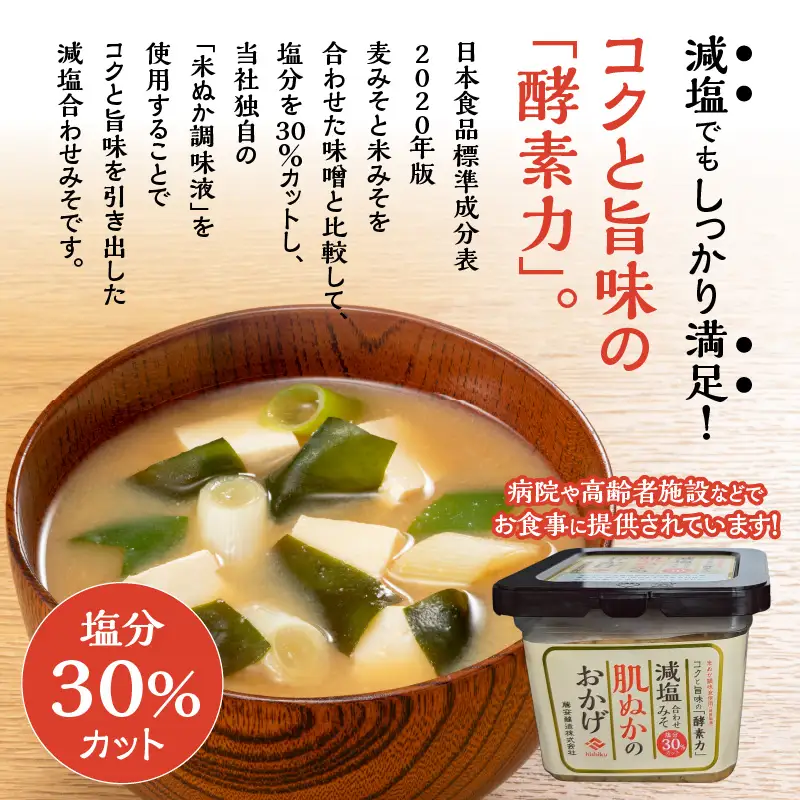 【 5営業日以内に発送 】ヒシク藤安醸造 減塩 合わせみそ 500g カップ×2個 K026-017 調味料 スピード配送 最短 すぐ届く お急ぎ