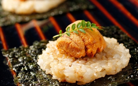【バンブー グラッシィ 恵比寿店】【特撰OMAKASE】黒毛和牛ランプステーキ、生雲丹、旬魚の鉄板焼など全7品＜2名様＞（ぐるなびセレクション） 【125117】