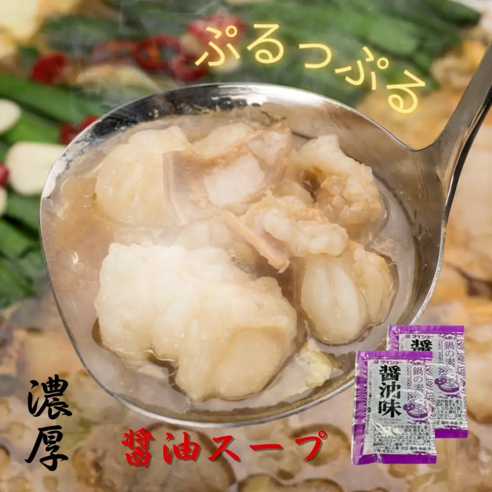 【化粧箱入り】福岡グルメ！博多牛もつ鍋セット10人前(牛もつ2人前 200g×5袋)