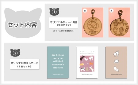 雑貨セット ロゴチャーム ポストカード3枚 保護猫支援 雑貨セット【ポストカード3枚】