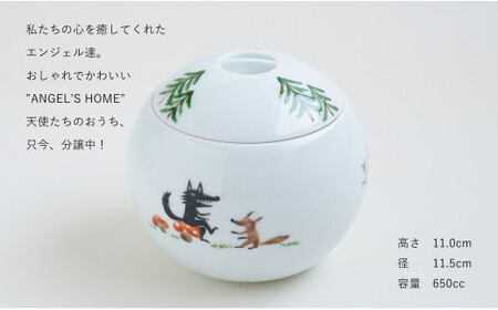 有田焼 Angel’s home 天使たちのおうち AKAZUKINCHAN -アカズキンチャン-【よう楽庵・たかす】丸型 ペット 骨壺 小型犬 犬骨壺 猫骨壺 動物骨壺 仏具 ミニ 骨壺 メモリアルポット df026