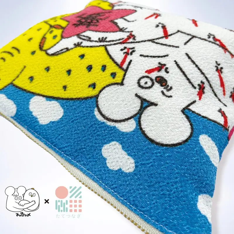 丹後ちりめん　はじめまして松尾ですポーチ サイズ：約21cm×15cm