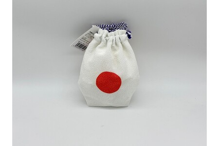 丹後ちりめん 祭巾着（きつね） サイズ：約17cm×13cm