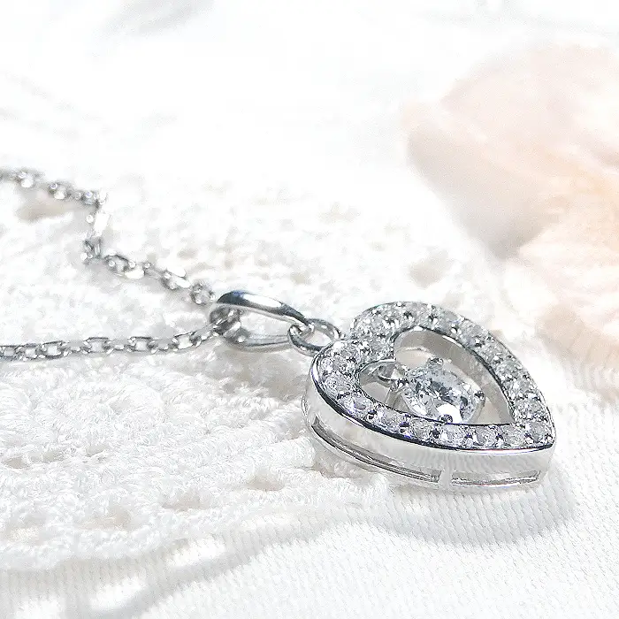 ネックレス プラチナ PT900 ダイヤモンド 0.48ct ハート 揺れるダイヤ ラウンドカット レディース ペンダント【f252-pt-r】 ALPAZ120