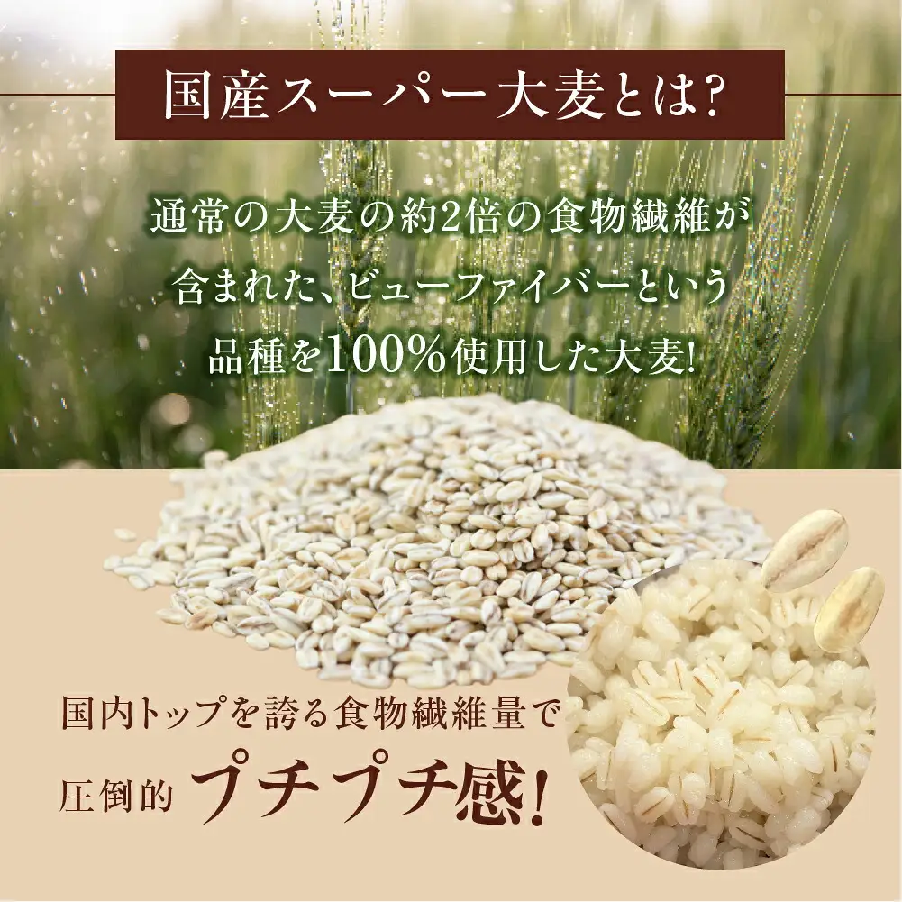 国産スーパー 大麦 12回定期便 （1.8kg × 12）計21.6kg 月に1回お届け 食物繊維 たっぷり 大麦 麦