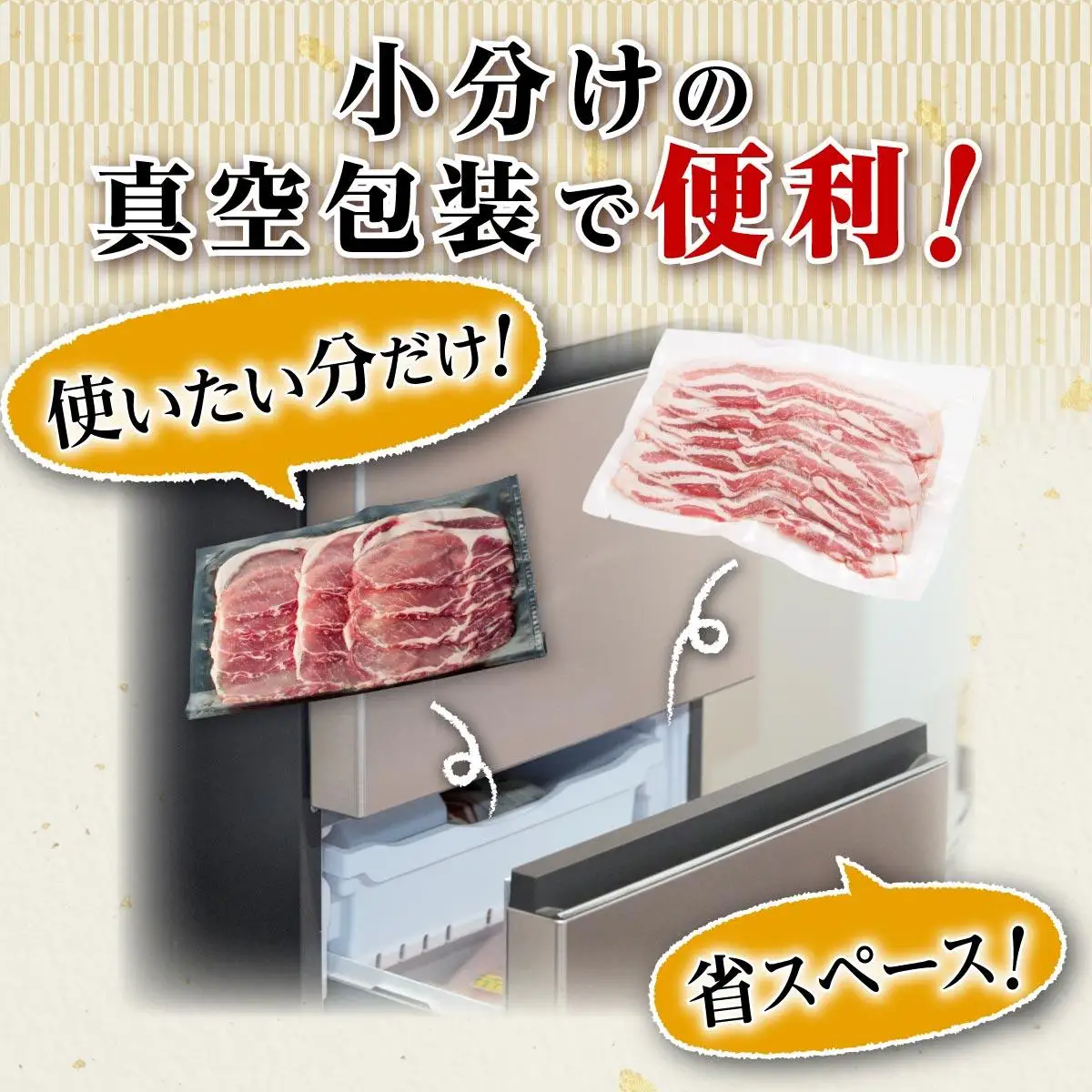九州産豚肉1.5kg　2種セット　（ロース生姜焼き用350g×2　バラスライス　400g×2　）
