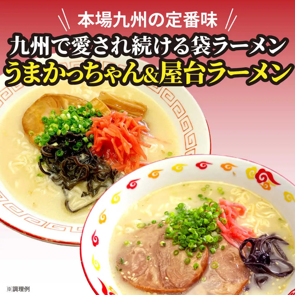九州の味 豚骨ラーメン2種×10食セット（合計20食）（うまかっちゃん10食・屋台ラーメン10食） [VCL151]