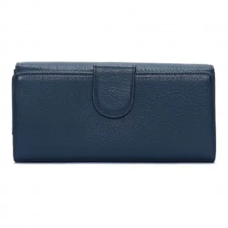 【濱野皮革工藝】フィオーレ ロングウォレット フラップ長財布(ダークブルー)_装飾品・工芸品 財布 服飾小物 _【1594833】