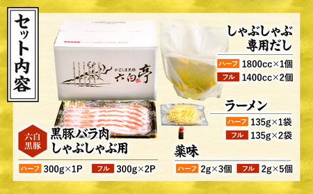 【 かごしま黒豚 六白亭 】 黒豚しゃぶしゃぶ セット ハーフ K163-018_01 肉 豚肉 冷凍