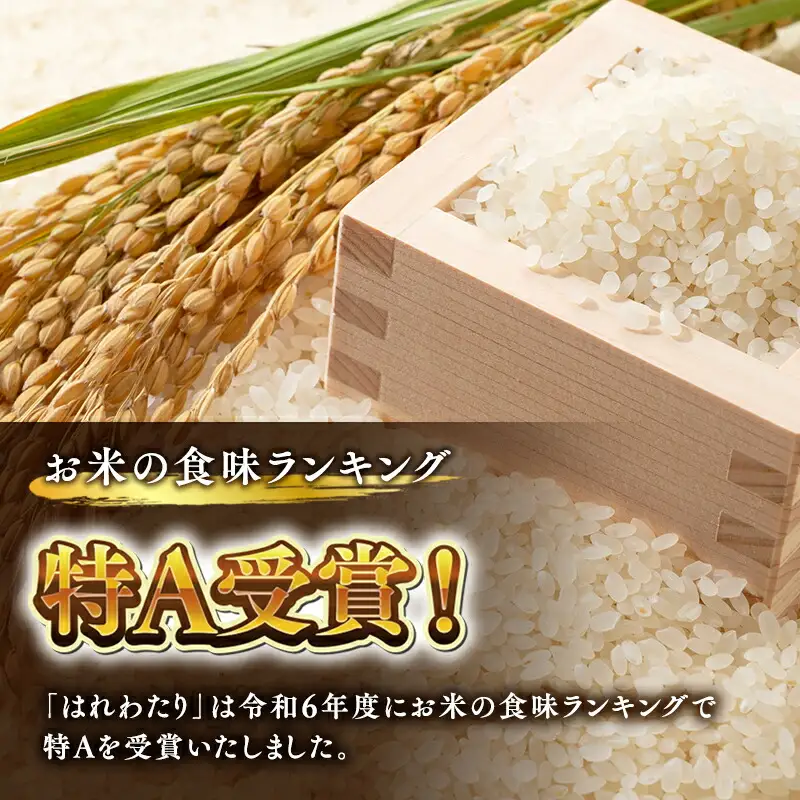 【ふるなびWEEK対象】≪令和8年産定期便≫特別栽培米 はれわたり白米10kg(5kg×2袋)×3回【hi-0061-007】