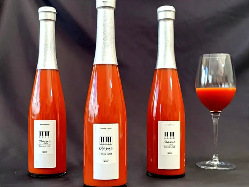 糖度14度ミニトマトジュース（490ml瓶 x 1本）　クラシックトマト『リスト』使用　野菜　生活　ジュース　飲料　ドリンク　信州　長野県【 トマトジュース 長野県 佐久市 】