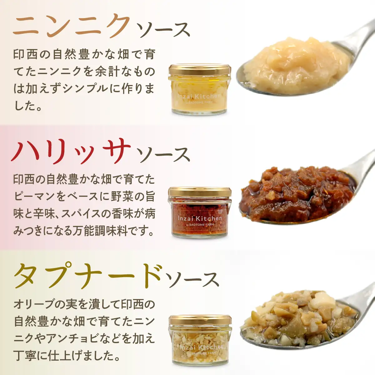 Inzai Kitchien 畑のソース 3種セット [0548]