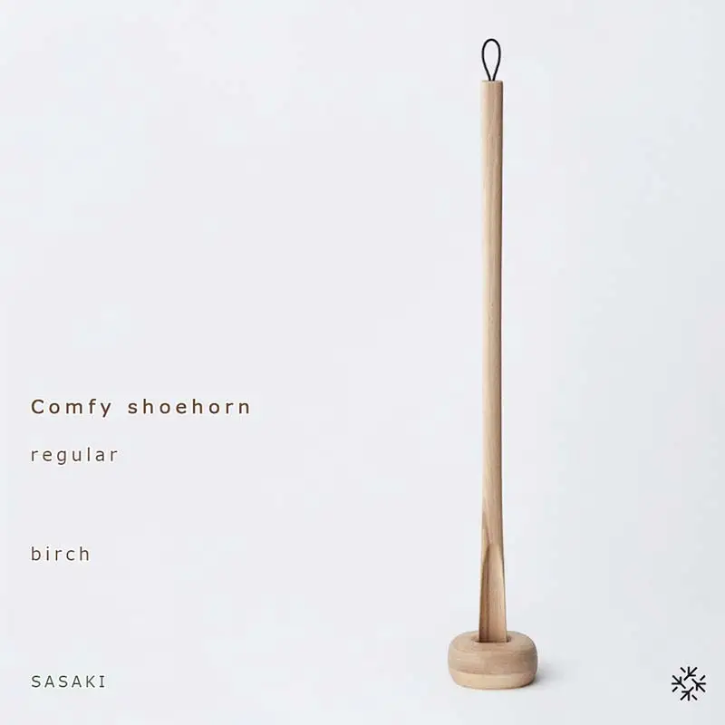 木製靴べら Comfy shoehorn（コンフィーシューホーン） regular birch／SASAKI HOKKAIDO WOOD F6S-458