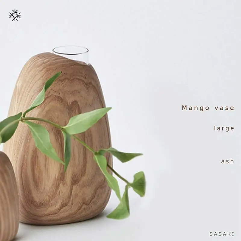 木製一輪挿し Mango vase（マンゴーベース） large ash／SASAKI HOKKAIDO WOOD F6S-461