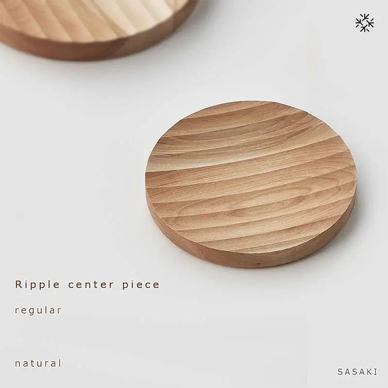 木製マルチトレー Ripple center piece（リップルセンターピース） regular natural／SASAKI HOKKAIDO WOOD F6S-376