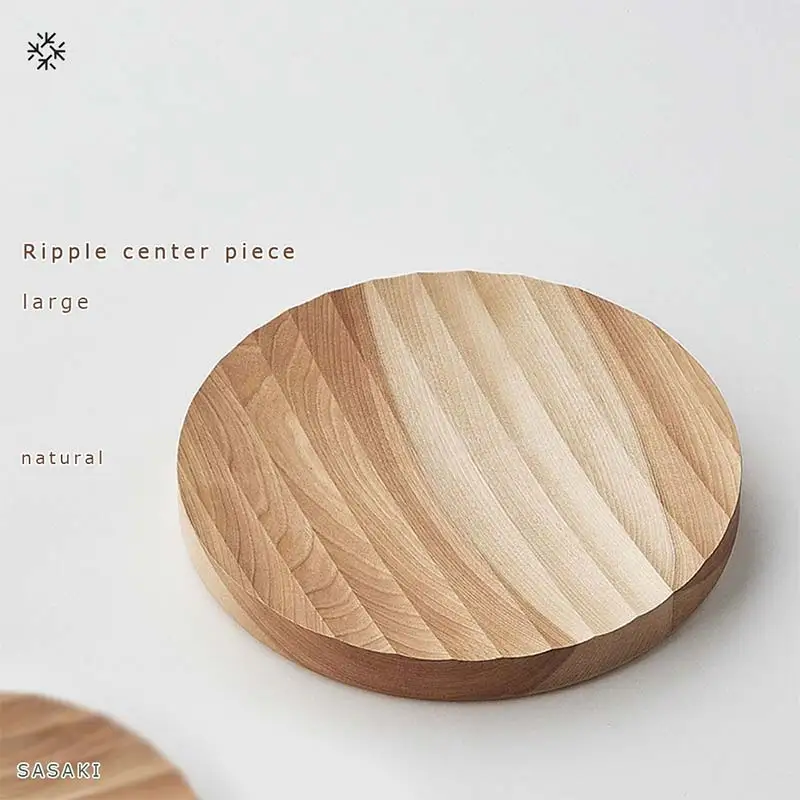 木製マルチトレー Ripple center piece（リップルセンターピース） large natural／SASAKI HOKKAIDO WOOD F6S-377
