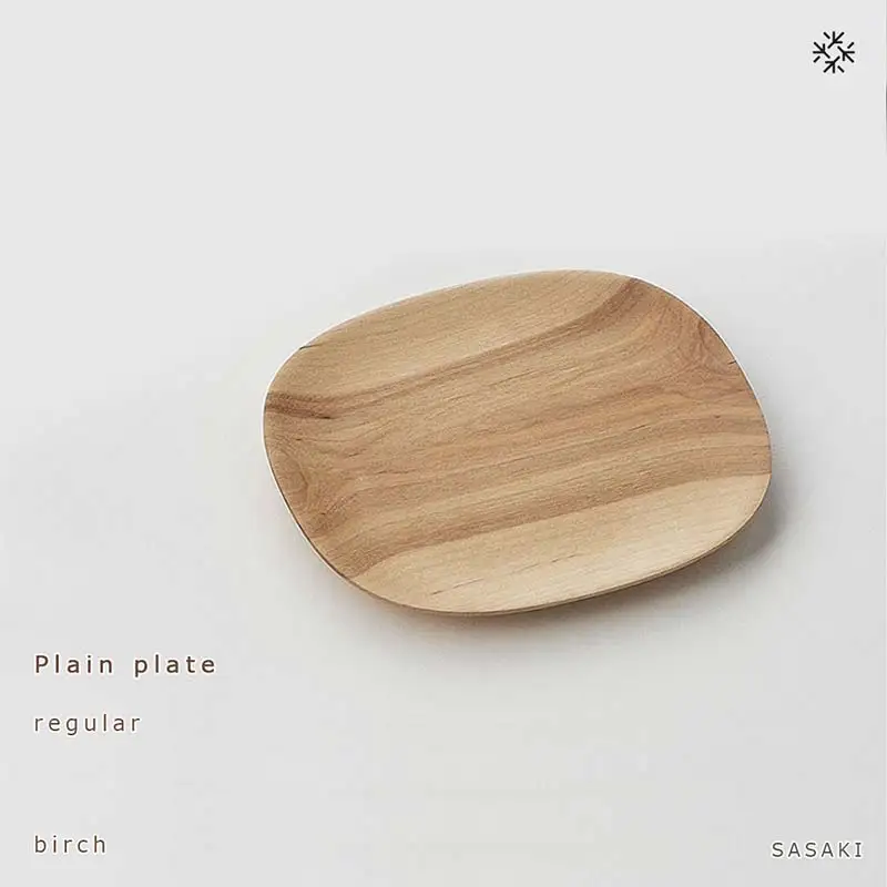 木製マルチトレー Plain plate（プレーンプレート） regular birch／SASAKI HOKKAIDO WOOD F6S-465