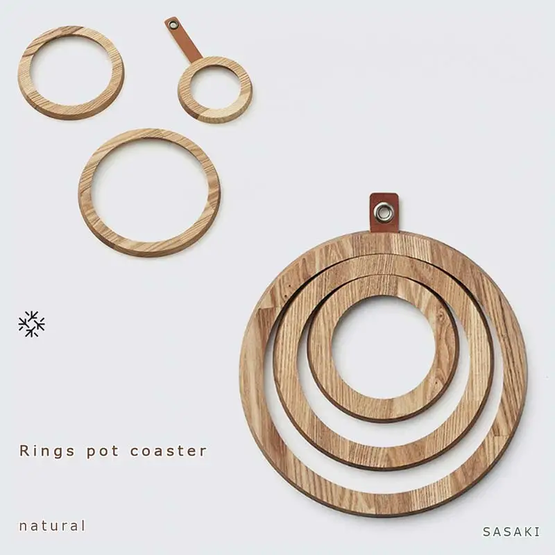 木製マルチトレー Rings pot coaster（リングスポットコースター） natural／SASAKI HOKKAIDO WOOD F6S-380